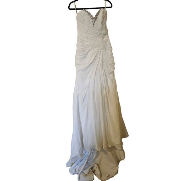 MAGGIE SOTTERO Memories Collection Ruched Strapless Wedding Dress - Size 10 - Picture 1 of 11